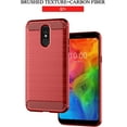 thumbnail image 6 of REQO Phone Case for LG Q7 Q7+ Plus 7Q Alpha with Tempered Glass Screen Protector Cover and Slim Thin Soft TPU Mobile Rugged Cell Accessories Protective LGQ7+ Q7plus Q7a Women Men Carbon Fiber Red, 6 of 9