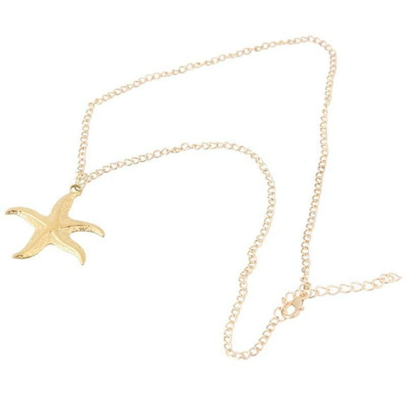 Elegant Starfish Pendant Necklace Adjustable Chain Choker Women Fashion Jewelry Sea Animal Charm Neckchain Accessory