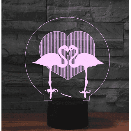 

DeRong 3D Red-crowned Crane Night Light 16 color changing USB powered bedside light LED decorative light
