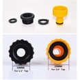 thumbnail image 1 of Plástico 3/4 '' y 1/2 '' BSP 2 en 1 Manguera Grifo Nariz Conector de grifo de flujo roscado Adaptador de grifo roscado Paquete de 2, 1 of 2