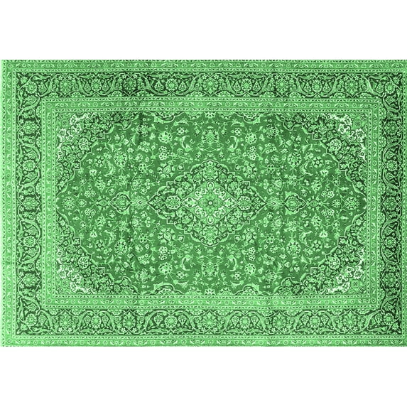 Ahgly Company Indoor Rectangle Persian Emerald Green Traditional Area Rugs, 5' x 8'