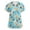 Blue, variant on Scrub Shirts for Women Cartoon Animal Theme Print Cute Style Short Sleeve V Neck Nursing Uniform Tops