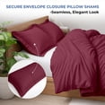 thumbnail image 6 of Kotton Culture 3 Pc Duvet Cover Queen Size/Full Size Set-100% Egyptian Cotton 600 TC Ultra Soft Premium Durable Comforter Cover Zipper Closure & Corner Ties- (Red Burgundy, 90" X 90"), 6 of 8