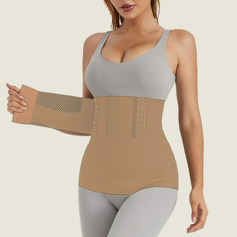 YOTMKGDO Postpartum Belly Band Tummy Control Underwear Women S Buckle Wrapped Plastic Waistband Binding Band Elastic Abdominal Band Sports Breathable Waist Belt Beige B Walmart