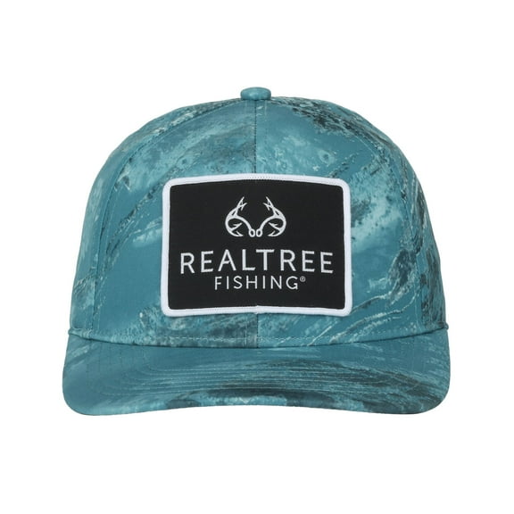 Realtree Men's Structured 6-Panel Stretch Adjustable Fishing Hat, Aspect Calypso Camo Fabric Crown