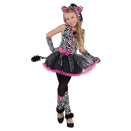 Sassy Stripes Zebra Costume for Halloween Party, School Acting, Costume Party, Play Jungle, for Kids Size XL (1 Pack)