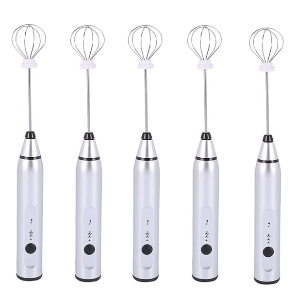 Espumador de leche eléctrico recargable 5X con 10 batidores, máquina de espuma portátil para café, capuchino y batidora de bebidas