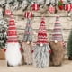 thumbnail image 3 of Toystoory Cubierta de botella de vino de Navidad sin rostro anciano tejido manga rayas sombrero Navidad Toppers hogar comedor fiesta boda Kits de decoración para fiestas Gris rojo Toystoory HA068078-04, 3 of 6