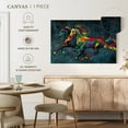 thumbnail image 5 of Elephant Stock Duo Horse Color Splash Paint Wall Art - Horizontal Canvas Wall Art - Living Room Wall Decor - Animal Canvas - Green And Brown Decor - 24" x 16", 5 of 8