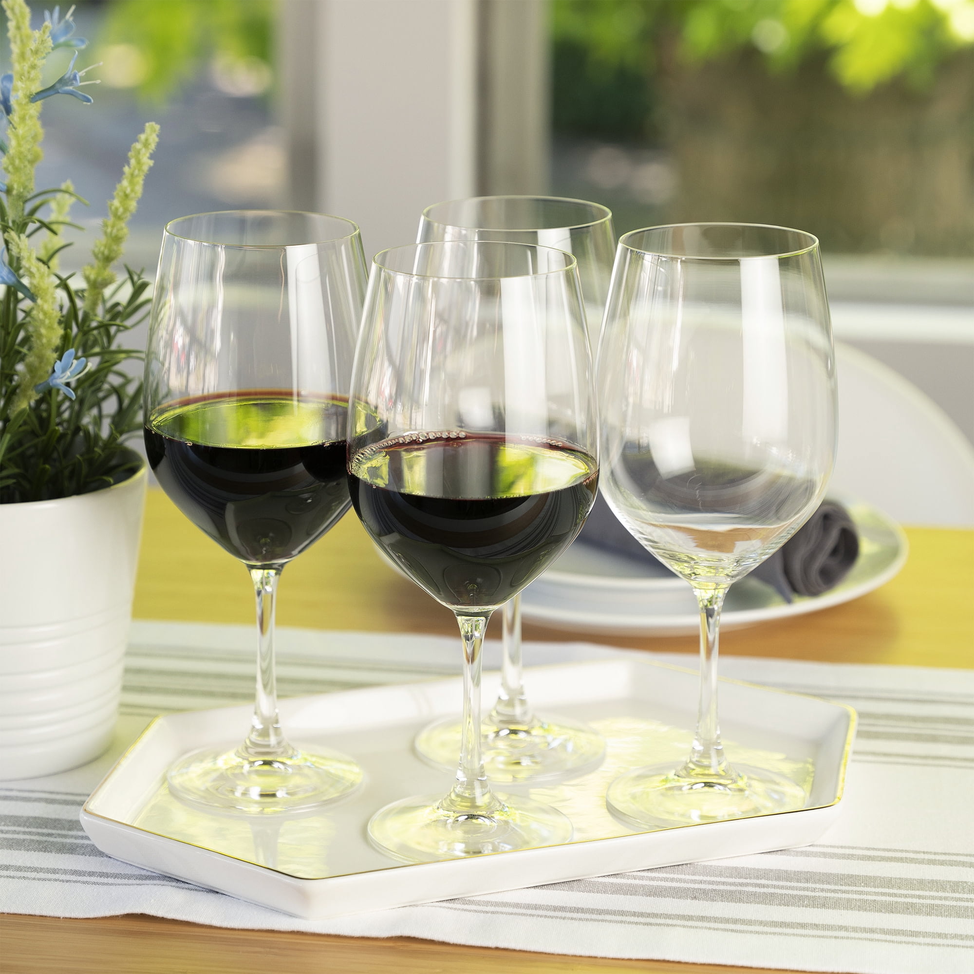 Spiegelau Vino Grande Bordeaux Wine Glasses, Set of 4, European-Made Lead-Free Crystal, Classic Stemmed, Dishwasher Safe, Professional Quality Red Wine Glass Gift Set, 21.9 oz