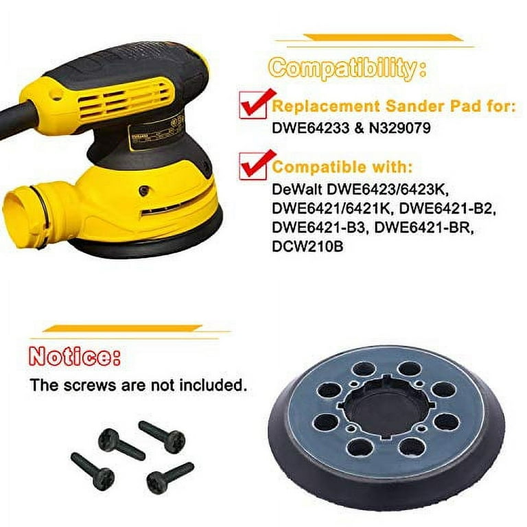 2 Pack Hook & Loop Face Sanding Pads - Vacuum Sander Replacement Pads By Wennow