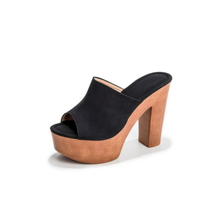 

Audeban Womens Fashion Sandals Open Toe Slip On Shoes Chunky Heels Size 5-11.5
