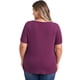 thumbnail image 5 of GRACE & GRANDEUR Blusas de Talla Grande para Mujeres con Pliegues, Manga Corta, Cuello Redondo, Casual, con Volantes, Tops de Verano 1X Burdeos Profundo, 5 of 7