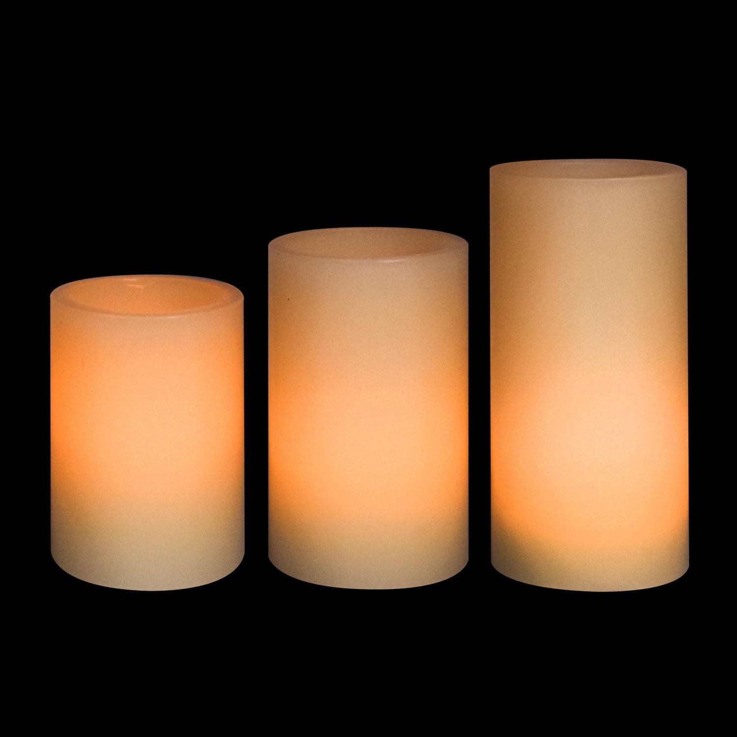 Mainstays Unscented LED Wax Pillar Candles Set with remote