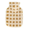 thumbnail image 1 of Bolsa de agua caliente de felpa de 1000 ml, antiescaldaduras, suave, con funda de felpa, para casa, viajes, oficina, color beige, 1 of 14