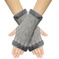 thumbnail image 2 of Honeeladyy Womens Freezer Work Gloves, Women Winter Wrist Arm Warmer Solid Knitted Short Fingerless Gloves Mitten, 2 of 5