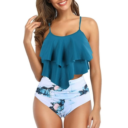 

Tankini Tops Piece High Suits Womens Swimsuits For Women Suits Bathing Waisted Swimming Two Swimwears Tankinis Set