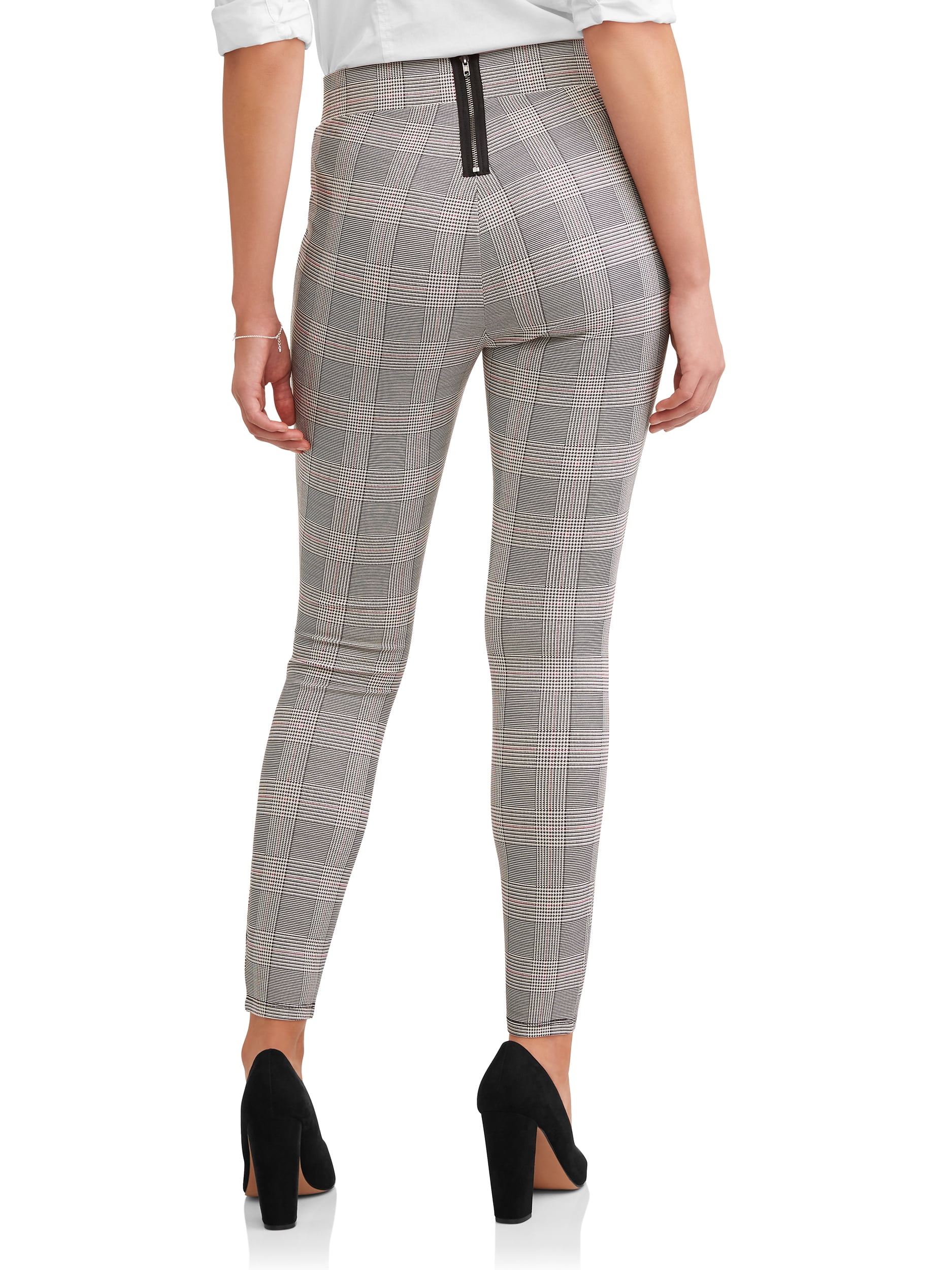 time and tru women's skinny zip back ponte pant