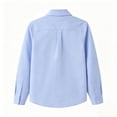 thumbnail image 5 of Junboys Children's Long Sleeve School Uniform Shirt - Casual Dress Top for Everyday, Great Back to School Clothes for Kids, Classic Button-Free Shirt for Comfort,Navy 140, 5 of 6