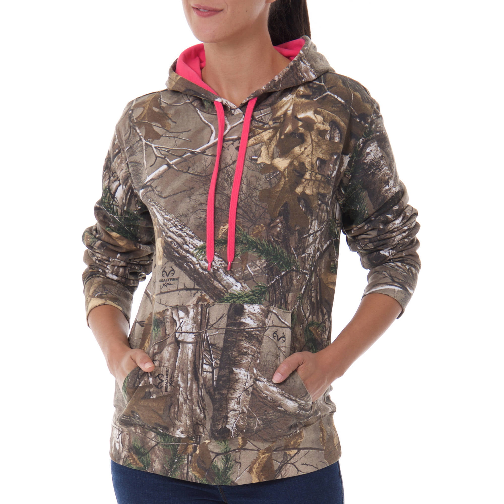 ReachMe Womens Casual Camo Hoodie with Kangaroo Pocket Lightweight Camouflage Drawstring Pullovers 