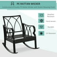 thumbnail image 3 of Outsunny Outdoor Wicker Rocking Chair with Padded Cushions, Aluminum Furniture Rattan Porch Rocker Chair w/ Armrest for Garden, Patio, and Backyard, Khaki, 3 of 9