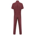 thumbnail image 4 of Kvysinly Men's Wear Resistant Coverall One Piece Short Sleeve Work Jumpsuit Multiple Pockets Overall Burgundy XXL, 4 of 6