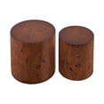 thumbnail image 2 of Modern Round Coffee Table Set - 2 Piece Walnut Burl Veneer Nesting Tables, 2 of 8