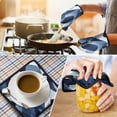 thumbnail image 4 of Blue and Grey Abstract Art Artwork Kitchen Oven Mitt and Pot Holder Sets 2 Pcs for Baking, Cooking and Grilling, Heat Resistant Up To 392 °F, 4 of 7