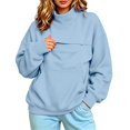 thumbnail image 2 of TZZQ Women Mock Neck Pet Pouch Hoodie Sweatshirt with Cat Carrier Pouch Oversized Cat Carrier Hoodie with Pull Pocket for Dogs Soft Snack Hoodies Cut Kitten Puppy Holder Pullover Top Sky Blue Xxl, 2 of 4