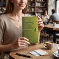 thumbnail image 4 of Leather Ticket Stub Album Memory Book Holds 120 Movie Concert Journal with Elastic Closure for Keepsake Storage Green, 4 of 6