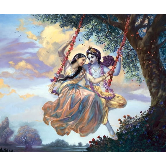 Krishna Culture Radha Krishna Jhulan Yatra 10" x 12" Canvas Art Prints