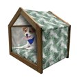 thumbnail image 1 of Leaf Pet House, Palm Mango Banana Tree Leaves in Tropical Wild Savannah Island Jungle Image Art, Outdoor & Indoor Portable Dog Kennel with Pillow and Cover, 5 Sizes, Forest Green, by Ambesonne, 1 of 5