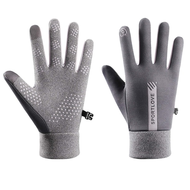 Fiudx Guantes En Invierno, Guantes Largos Aislantes para Pantalla Táctil, Guantes Deportivos con Agarre Antideslizante, Guantes Reflectantes de Seguridad Nocturna, para Esquí y Senderismo, para Entus