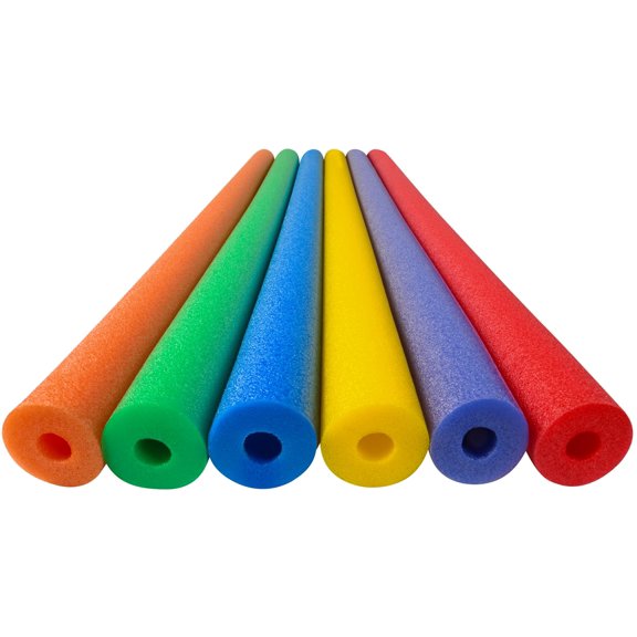 Tubos de espuma Pool Noodles Play22, paquete de 6, suaves y grandes, arcoíris