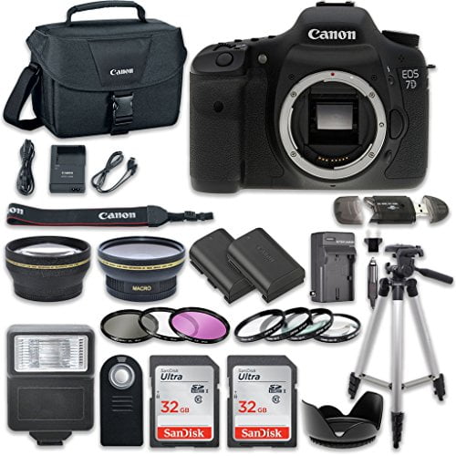 Canon EOS 7D 20.2 MP Full HD 1080p DSLR Camera (Body Only) with 2pc SanDisk 32GB Memory Cards + Accessory Kit - Walmart.com