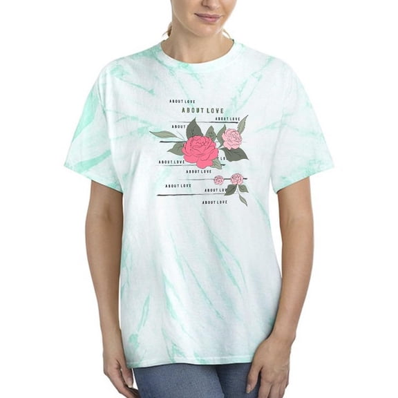 About Love Roses Art Tie Dye Cyclone Women -Image by Shutterstock, Female x-Large
