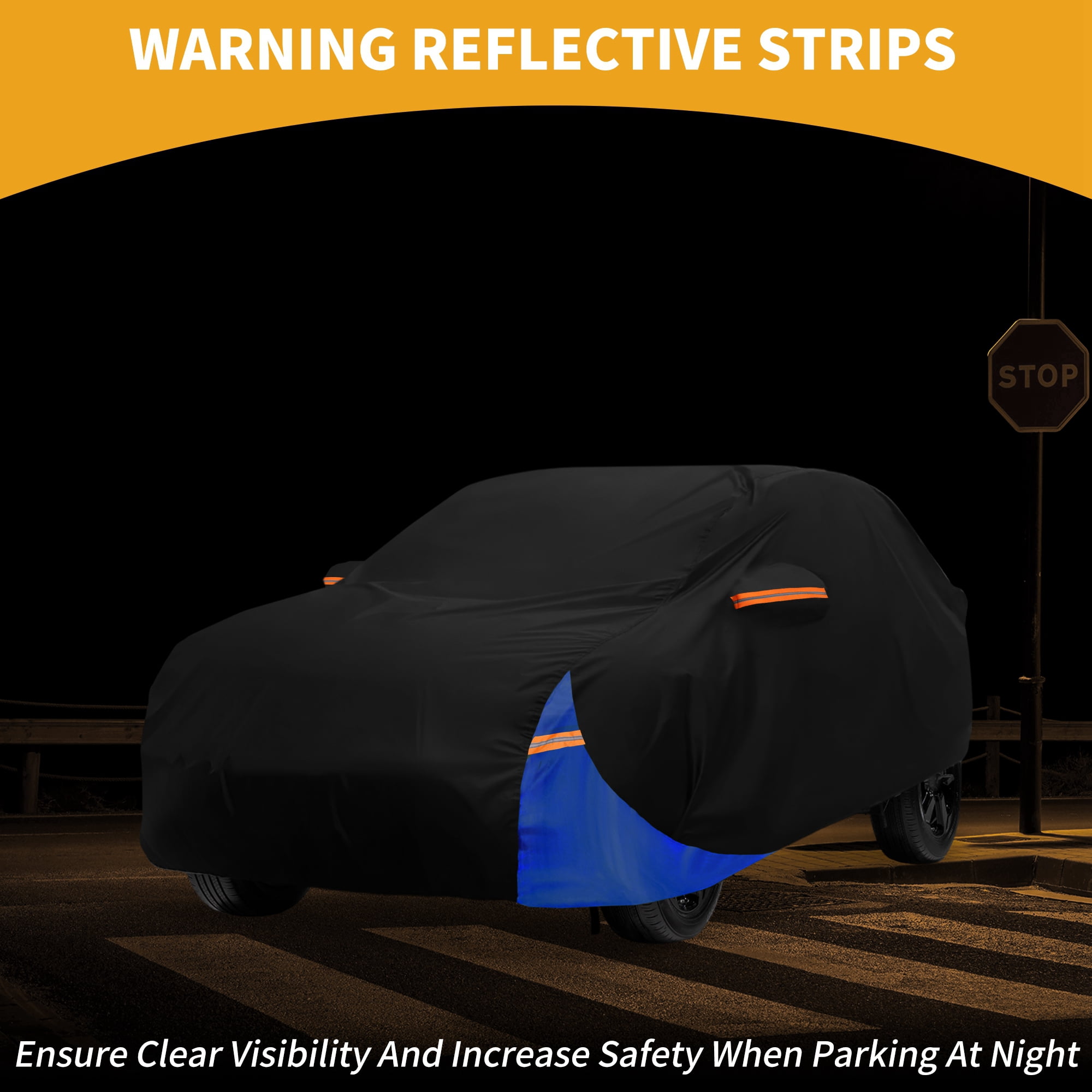 Unique Bargains Waterproof Car Cover for BMW I4 2022-2024 210D-PU Black Blue
