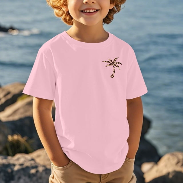T-shirt pour Tout-Petits Garçons, T-Shirt Imprimé Arbre pour Garçons, T-Shirts Graphiques, T-Shirts d'Été pour Tout-Petits 3-4 Ans