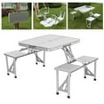 thumbnail image 4 of Mesa de picnic Nikou plegable portátil 4 asientos Aleación de aluminio plateado, 4 of 14