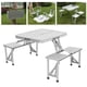thumbnail image 1 of Juego de mesa y sillas de aluminio, mesa de picnic plegable portátil, juego de mesa y asientos de picnic plegables, juego de asientos de mesa, diseño aerodinámico, 1 of 14