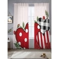 thumbnail image 2 of Semi Sheer Window Curtains 84 Inches Long, Valentine's Day Rod Pocket Voile Silky Chiffon Curtain Treatment Drapes for Kitchen, Living Room, Red Love Heart Roses Romantic 52"x84", 2 Panels, 2 of 9