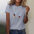 thumbnail image 5 of Fiudx Ofertas de La Semana Blusa de Manga Corta con Estampado de Moda para Mujer, Divertida Camiseta con Cuello Redondo, 5 of 5