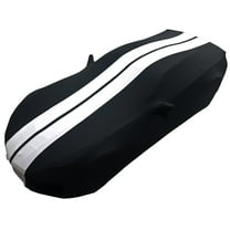 C7 Corvette Ultraguard Stretch Satin Indoor Car Cover : for 2014-2019 Stingray, Z51, Z06, Grand Sport Corvettes - The Ultimate Custom Fit Black with Gray Stripes