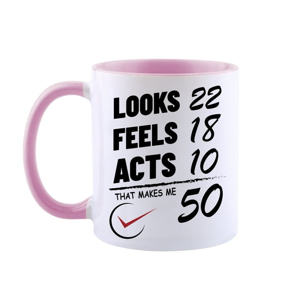 Funnli 50th Birthday Gifts Women Men Coffee Mug Best Friend Unique Mug Tea Cup 50 Years Old Birthday Gifts Ideas for Dad Mom Friend