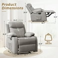 thumbnail image 3 of Korser Manual Small Recliner Chair for Small Spaces for Living Room,Nursery,Khaki, 3 of 7