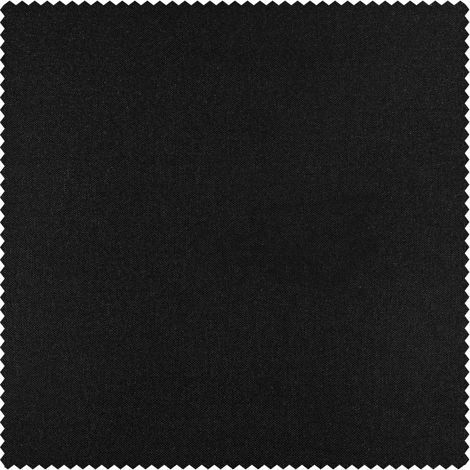 Exclusive Fabrics  Vintage Thermal Cross Linen Weave Blackout Curtains (1 Panel) Black 50 X 120 120 Inches