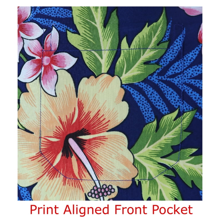 VISESUNNY Men's Hawaiian Shirt - Short Sleeve Aloha Beach Shirt With Eagle & Floral Print, Quick-Dry Casual Button-Up, X-Large