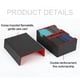 thumbnail image 4 of Caja de tarjetas de cubierta para Juegos Bewildely estuche de almacenamiento de Cuero PU Negro rojo, 4 of 6