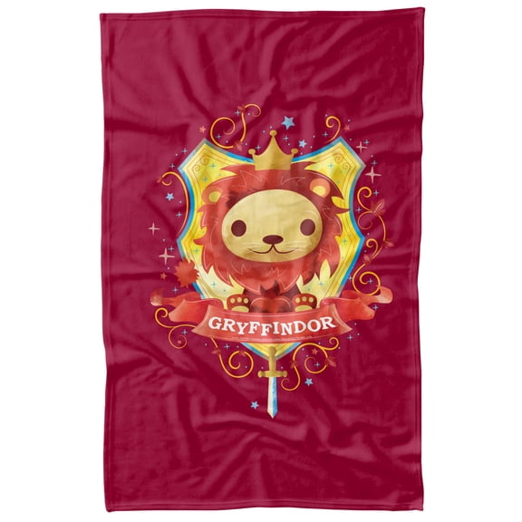 Harry Potter Watercolor Gryffindor Crest Fleece Blanket 36' x 58'