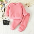 thumbnail image 2 of Toimothcn Toddler Baby Boys Outfits Long Sleeve Simple Solid Color Sweatshirt Pants Warm Loose Fit 2Pcs Outfits Set Leisure Childrens Clothes, 2 of 6